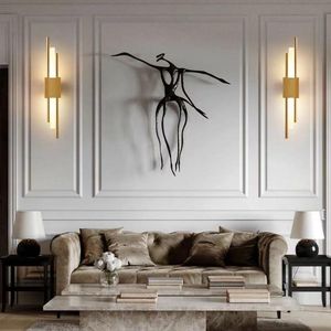 Wall Lamp Nordic Postmodern Led Living Room Background Aisle Creative Bedroom Bedside Lamps Metal Lights