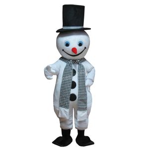 Halloween Black Hat Snowman Mascot Costume Najwyższa jakość Kreskówka Postać Karnawał Unisex Dorośli rozmiar Bożego Narodzenia przyjęcie urodzinowe Fancy strój