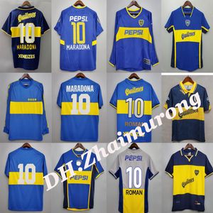 1981 Boca Juniors Maglie retrò Classic Vintage MARADONA Maglia da calcio a maniche lunghe 1999/00 2003/04 Maglia da calcio a maniche corte ROMAN maglia