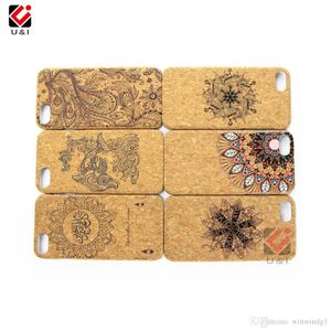 Niepoślizgowe etui na telefon dla iPhone 6 7 8 plus 11 12 Pro xr x xs max 2021 Moda Drukuj Projekt niestandardowy Logo Cork Wood Cover Shell