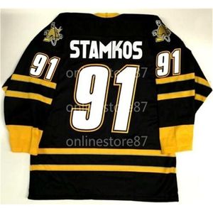 Vin40Vintage homem Steven Stamkos Sarnia Tampa Camisas de hóquei bordadas Personalizar qualquer nome e camisa de dígito