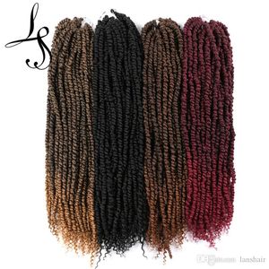 Lans 24 inç tutku bükülme tığ işi saç ön bükülmüş sentetik örgülü saç uzatma Bahar Bombası Siyah Kadınlar İçin Büküm LS01Q