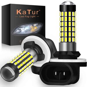 Katur 2pcs H27W 2 881 Bulbs for Cars Fog Driving Lamp High Lights Car Light Sourse 6000K White H27W H27 Led