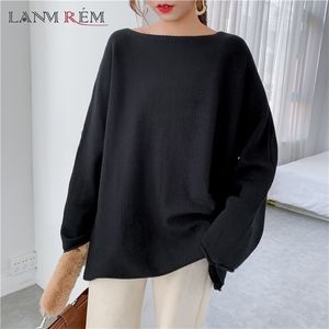 Korean clothes loose sexy slash neck knitted sweater for women big size warm autumn winter pullovers tops famale YJ740 210527