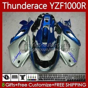 Wróżki dla Yamaha YZF1000R Thunderace YZF 1000 R 1000R 96-07 Niebieski Silver 87NO.97 YZF-1000R 1996 1997 1998 1999 2000 2001 2002 2002 YZF1000-R 96 03 04 05 06 07 Zestaw do ciała