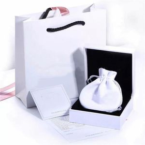 새로운 브랜드 상자 흰색 팔찌 포장에 맞는 오리지널 유럽 매력 팔찌 반지 미세한 보석 선물 상자