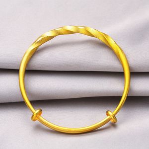 4mm Twisted Womens Bangle Simple Style 18k Yellow Gold Filled Classic Wedding Party Bracciale da donna Dia 60mm Vintage Style