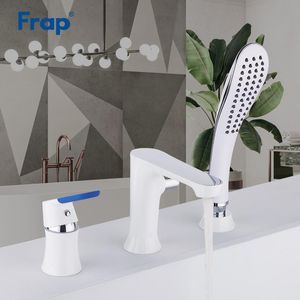 Wholesale waterfall bath faucet for sale - Group buy Frap Bathroom Shower Faucets Three piece Bathtub Faucet Bath Shower Set Waterfall Bath Faucet Mixer System Tap F1134F1146