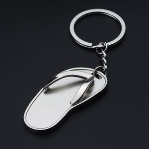 Keychains 3D Slipper Metal Keychain Summer Beach Flip Flops Bag Pendant Boy Women Men Girl Friends Exquisite Key Chain Accessories Gift