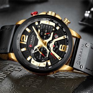 Relogio Masculino Mens Watches Top Brand Luxury Men Military Sport Wristwatch Leather Quartz Watch erkek saat Curren 8329 210527