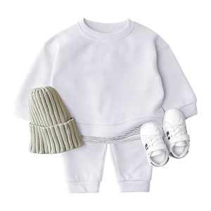 Bebek Bebek Giyim Takımları Sonbahar Gündelik Bebek Kız Giysileri Setler Çocuk Sweatshirts+Spor Pantolon Yüzük Takipleri