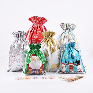 24 * 32cm Christmas dragsko Wrap presenter aluminiumfolie Arrangör Present förmån hållare väskor Pack företagsfrämjande grossist paket väska Påsar Åter