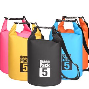 5L Impermeabile Resistente all'acqua Dry Bag Sack Storage Pack Pouch Nuoto Outdoor Kayak Canoa Fiume Trekking Canottaggio occhialini da nuoto