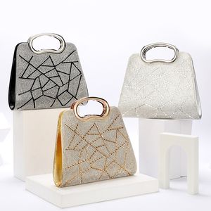 Bolsas de embreagem de noite bolsas e bolsas para mulheres luxo de cristal irregular de cristal pu couro bolsa de ombro