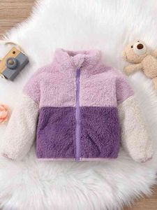 Cappotto in flanella con spalle scoperte tagliate e cucite con cerniera per bambini SHE