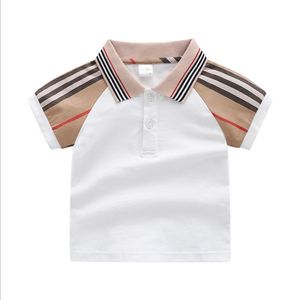 New Summer Baby Boys Koszulki Koszulki Dla Dzieci Bawełniane Krótki Rękaw Koszulka Dzieci Turn-Down Collar Tops Tee Dziecko Koszula