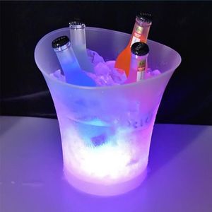 車オーガナイザー5L 色LED RGB光可変アイスバケツシャンパンワインドリンククーラー飲料ビールバケツバーパーティーツール
