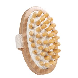 Escova de madeira mão-realizada escova de óleo essencial spa massager massageador de massa de massageador de celulite aliviar os músculos tensos xbjk2112