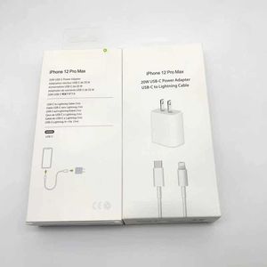 20W Fast Charging PD USB C-oplader voor Apple iPhone 13 PRO 12 MAX 11 8 7 IPAD EU POWER ADAPTER US Plug Type C-poortkabel met doos