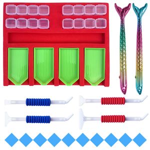 Diamant Målning Tray Organizer Holder Point Drill Pen Sats Diy Craft Tools Cross Stitch Brodery Accessories Diamond Art