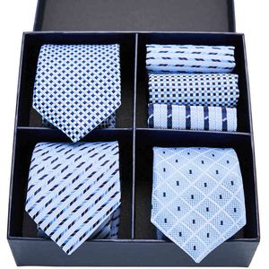 Corbata Scarf Necktie 2021 Men's Gift Box Tie Fashion Business Stripe Square Combination Suit