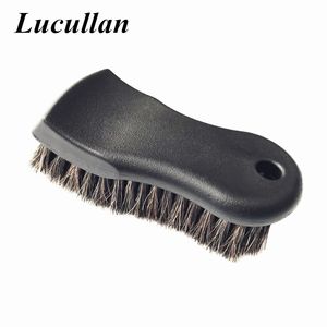 Lucullan More Dense Pure Black Premium Select Spazzola per pulizia interna in crine di cavallo per pelle, vinile, tessuto