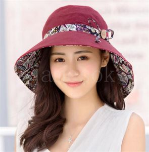 Women Sun hat Summers Hat Folding Sunscreen Anti-uv big Summer Biking Beach Hats Fashion de133