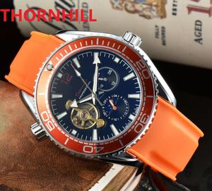 Montre de Luxe Mene Automatic Watches Full وظيفية مضيئة ووتش المطاط النسيج المعصم الكلاسيكية كل الجريمة ساعة اليد