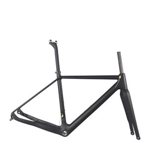 Gravel Bike Frames GR029 Carbon Mechanical and Di2 Compatible Flat Disc Cyclocross Bike Frame With Seatpost Max Tire 700X42c