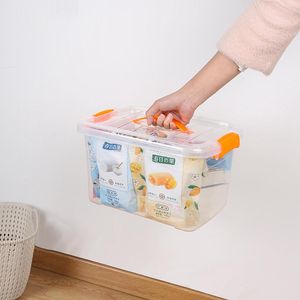 Nova caixa de armazenamento de plástico Clear Storages Caixas de plásticos transparentes Recipiente empilhável com tampa Organização de suprimentos para casa EWA5139