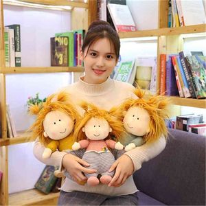 ins cute pastoral little fan girl plush toy rag doll child sleeping figure gift living room bedroom deco 210728