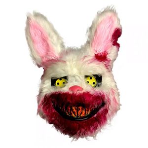 Halloween Designer Branco Coelho Coelho Máscara Bloody Horror Horror Masque Masque Adulto Máscaras Vestido