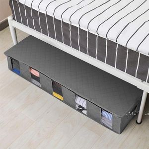 newStorage Box Under The Bed Folding Clothes Moisture-Proof Organizer Cotton Linen Dust-Proof Quilt Storages Bags With Lid Finishing EWD6541
