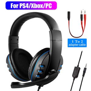 3,5 mm Wired Headphones Gaming Headset Gamer Game Earphones med mikrofon Volymkontroll PS4 Play Station 4 x Box One PC