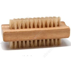 Natural Boar Bristle Brush Wooden Nail Brush Foot Clean Brush Body Massage Scrubber Make Up Tools DAA346