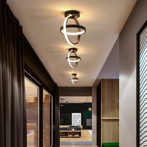 Ceiling Lights Modern Design LED Light For Bedroom Living Dining Room Corridor Lamp Kitchen Lighting Fixture Black White Aisle Entrance