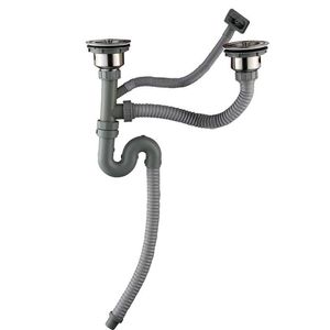 Kitchen Faucets Sink Double Drain Pipe S-bend Plastic Joint