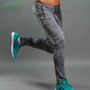LANTECH Men Running Gym Pants Jogging Joggers Training Sports Sportswear Elastic Fitness Exercise Pants Zipper Pocket Clothes T200326