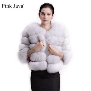 Rosa Java 1801 Real Fur Coat Kvinnor Vinter Tjock Jacka Kort Partihandel Äkta Ärm 211018