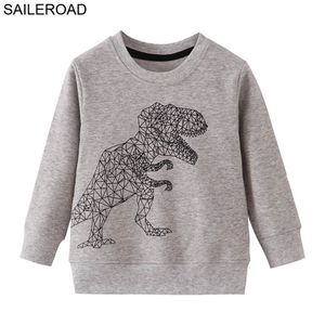 Saileroad Dinosaur Print Barn Tröjor för pojkar Kläder 2-7 år Barn Ytterkläder Kläder Höst Baby Långärmad 211110
