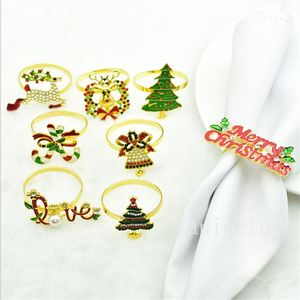 Xmas Deer Reindeer Napkin Rings Christmas Decorations Rhinestones napkins ring Xmas-Party Home Kitchen Dining Room Table Accessories sea send T9I001505