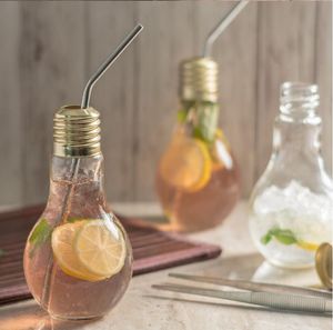 Lâmpada personalizada Garrafa de frutas suco de frutas Leite Chá de vidro do agregado familiar copo de água à mão copo à mão criativo linda garrafa de chá de leite