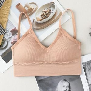 Women Tank Crop Top Push Up Sports Bra Female Seamless Underwear Sexy Lingerie Low Back Bralette Camis Camisoles & Tanks