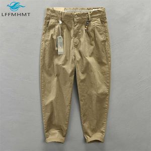 Men Autumn Fashion Solid Color Korean Style Harem Pants Male Harajuku Casual Loose Mid Waist Wild Slim Fit Cotton Pencil Trouser 211110