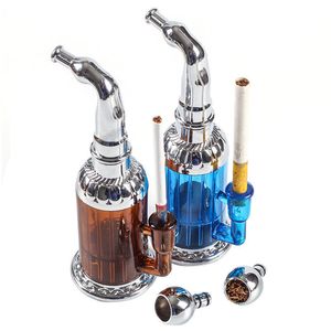 Hookah Bong Water PipeオイルリグDABリグビーカー厚いステンレス鋼の材料喫煙パイプ5.86インチの金属14 mm 2つのデュアル目的骨ボウル付ボウ