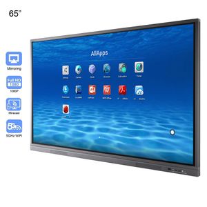 Soulaca 65 inches utbildning elektronisk smart vit kartong med tv-tv-funktion 10 poäng Tryck på LED-skärmen Android 5.1