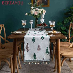 European Table Runners Juldekoration Nordic Luxury Retro Tassel Table Flagga för matsal Bar Living Room Chemin de Tabell 211117