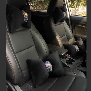 Bling Diamond Crystal Bowknot Seat Poduszki Dżetów Dostawy Auto Neck Headrest Wsparcie Akcesoria samochodowe Wnętrze dla kobiet