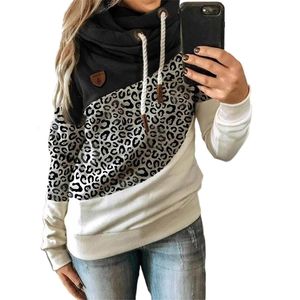 Autumn Winter S-5XL Women's Clothing Stitching Hooded Fleece Loose Sweater Pullover Hoodies Sweatshirt Free Wholesale 210525