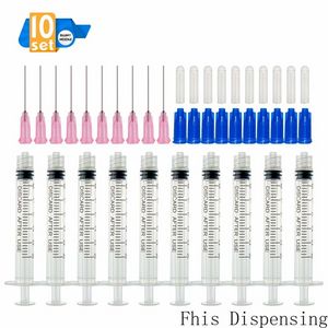 3ml/3cc Syringe 20Ga 1 Inch Blunt Tip Needle with Storage Cap DIY Glue Applicator Measuring Liquids and Oil Dispensing Pack of 10